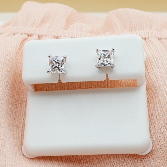 5MM S925 Sterling Silver CZ Stud Earrings for Women/Girl, US19251021 - Picture 10 of 13